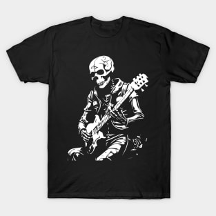 skeleton plays rock guitar T-Shirt